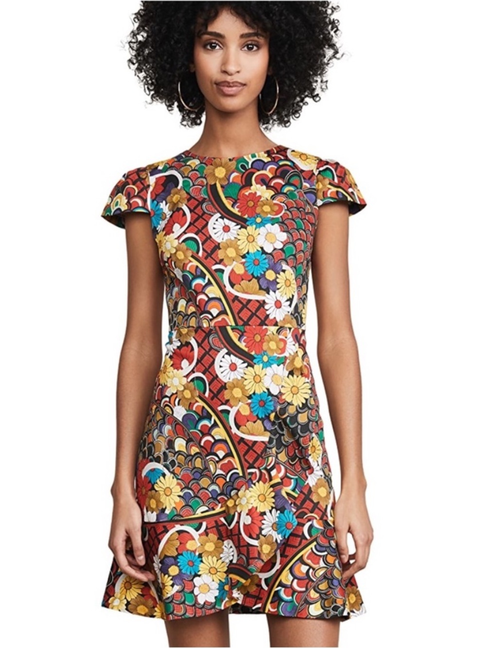 alice + olivia Kirby Ruffle Hem Floral Dress 8